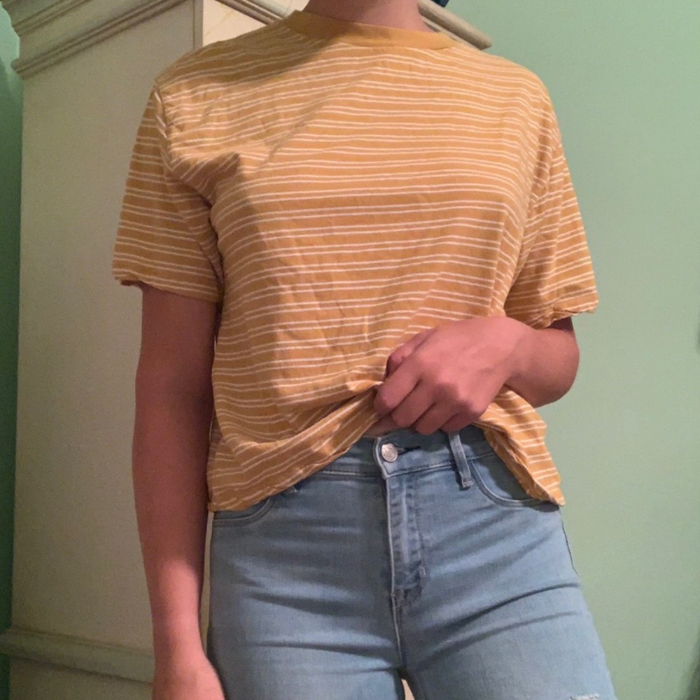 Yellow Brandy Melville tee shirt